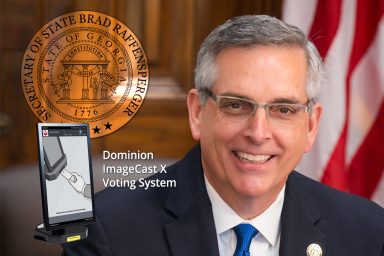 Georgia Secretary of State Brad Raffensperger. ImageCast X voting system screen.