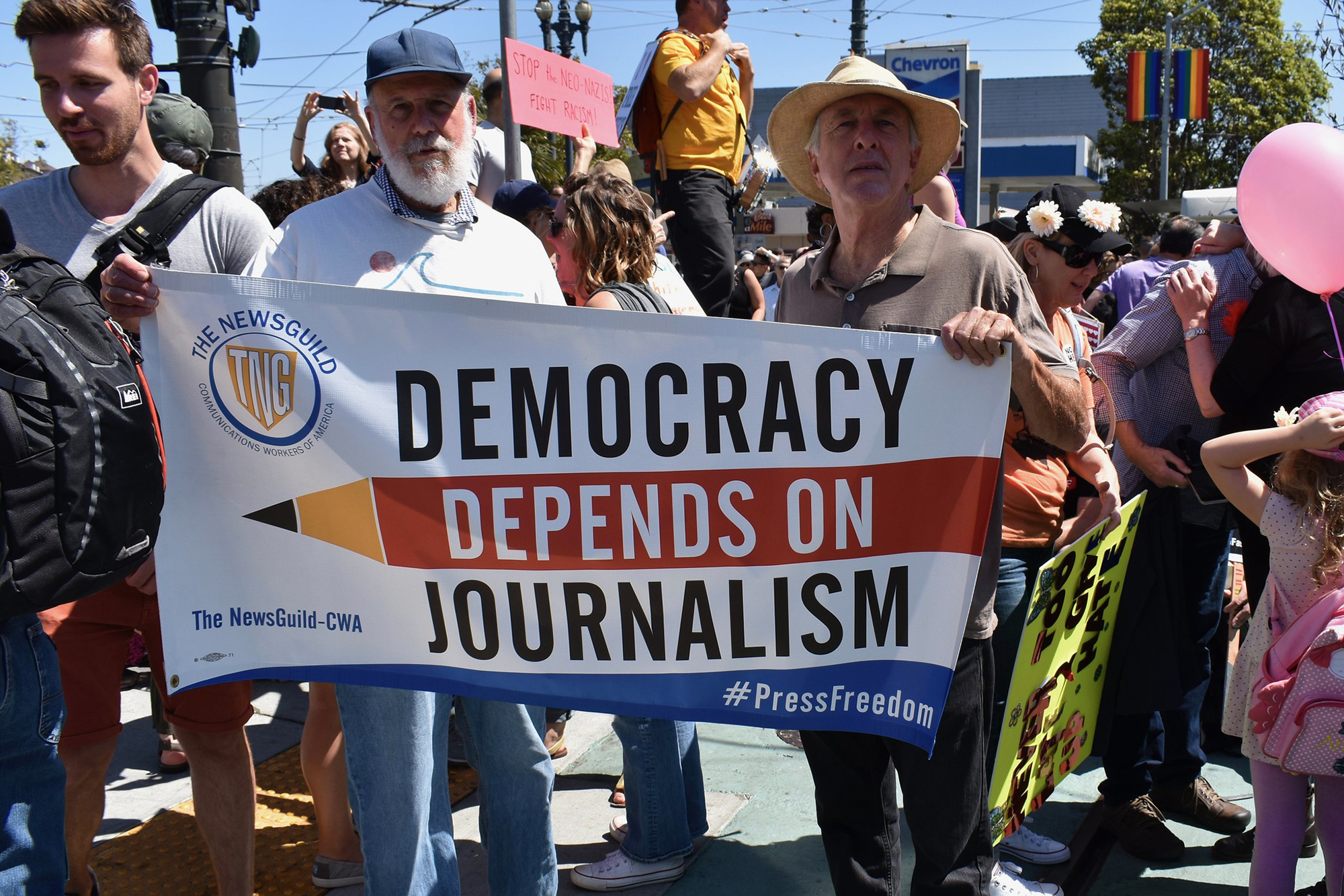 Free press, protest, San Francisco, CA