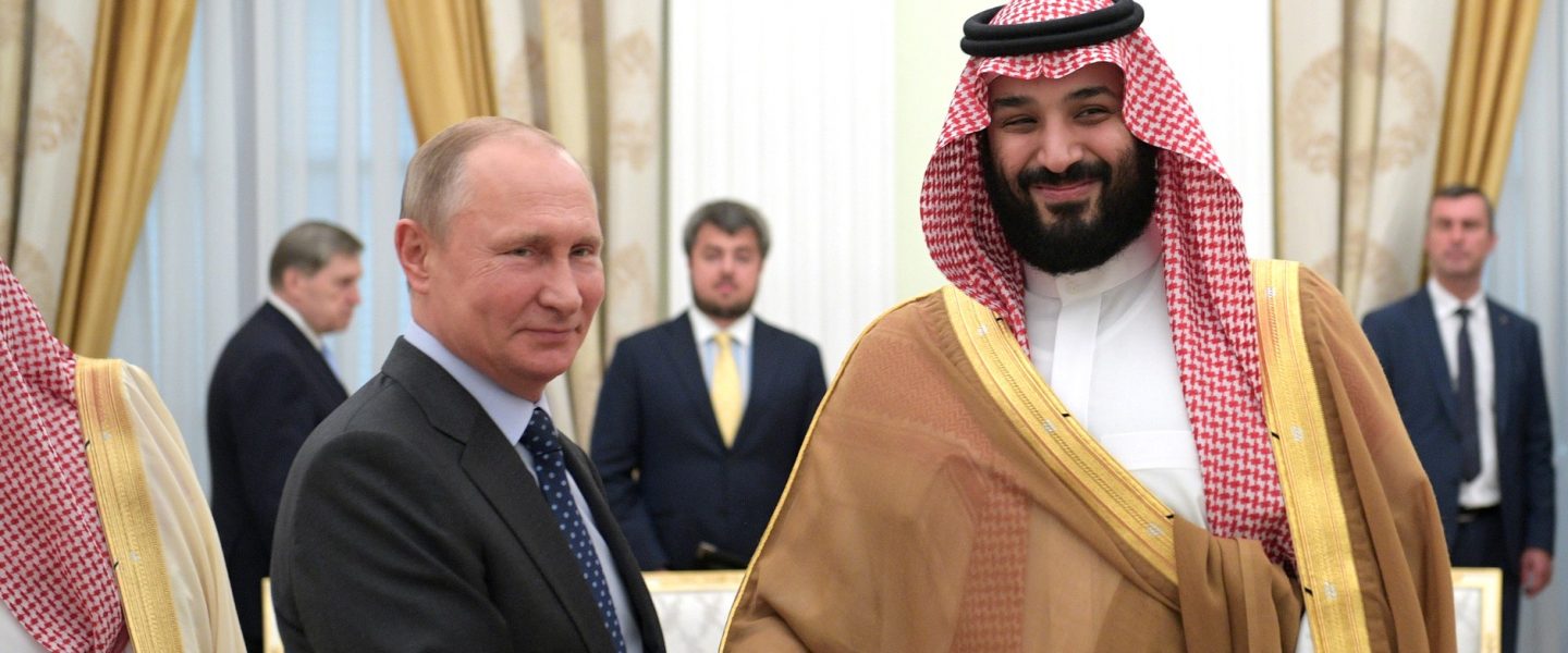 Vladimir Putin and Mohammed bin Salman Al Saud of Saudi Arabia.
