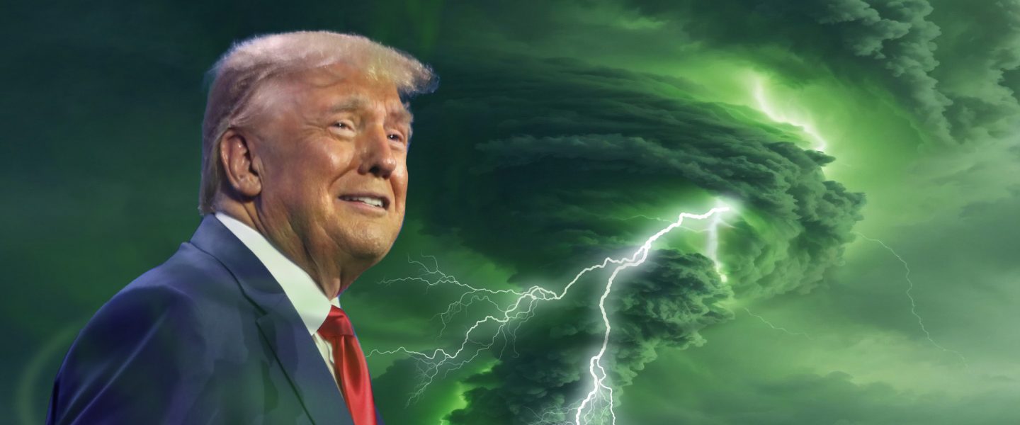 Donald Trump, engulfed in a storm