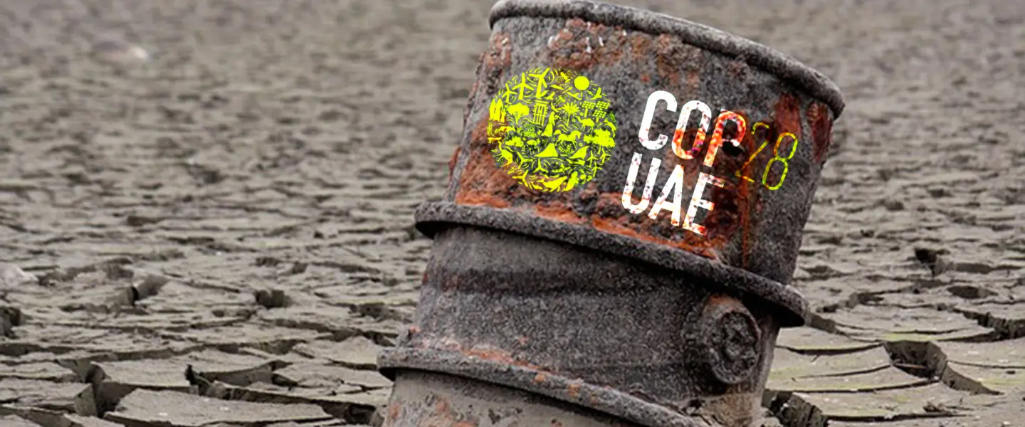 COP28, logo, oil barrel