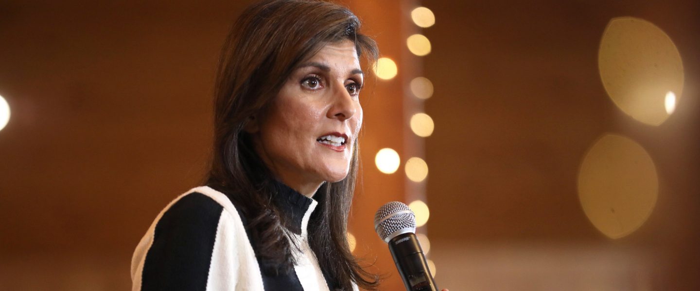 Nikki Haley, campaigning, Adel, Iowa