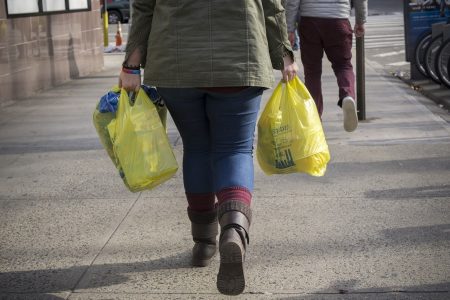 shopper, plastic bags