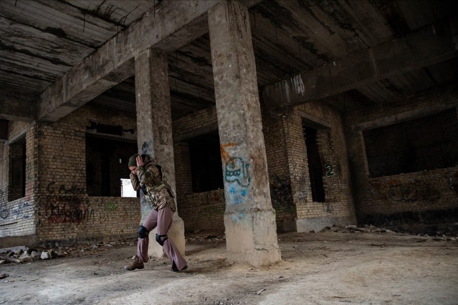 Ukraine, Woman, Taking Shelter, Kyiv