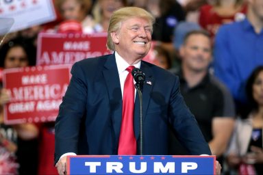 Donald Trump, smiling, rally, Phoenix, AZ