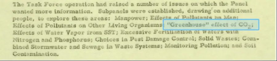 1965, Hornig, greenhouse effect, memo