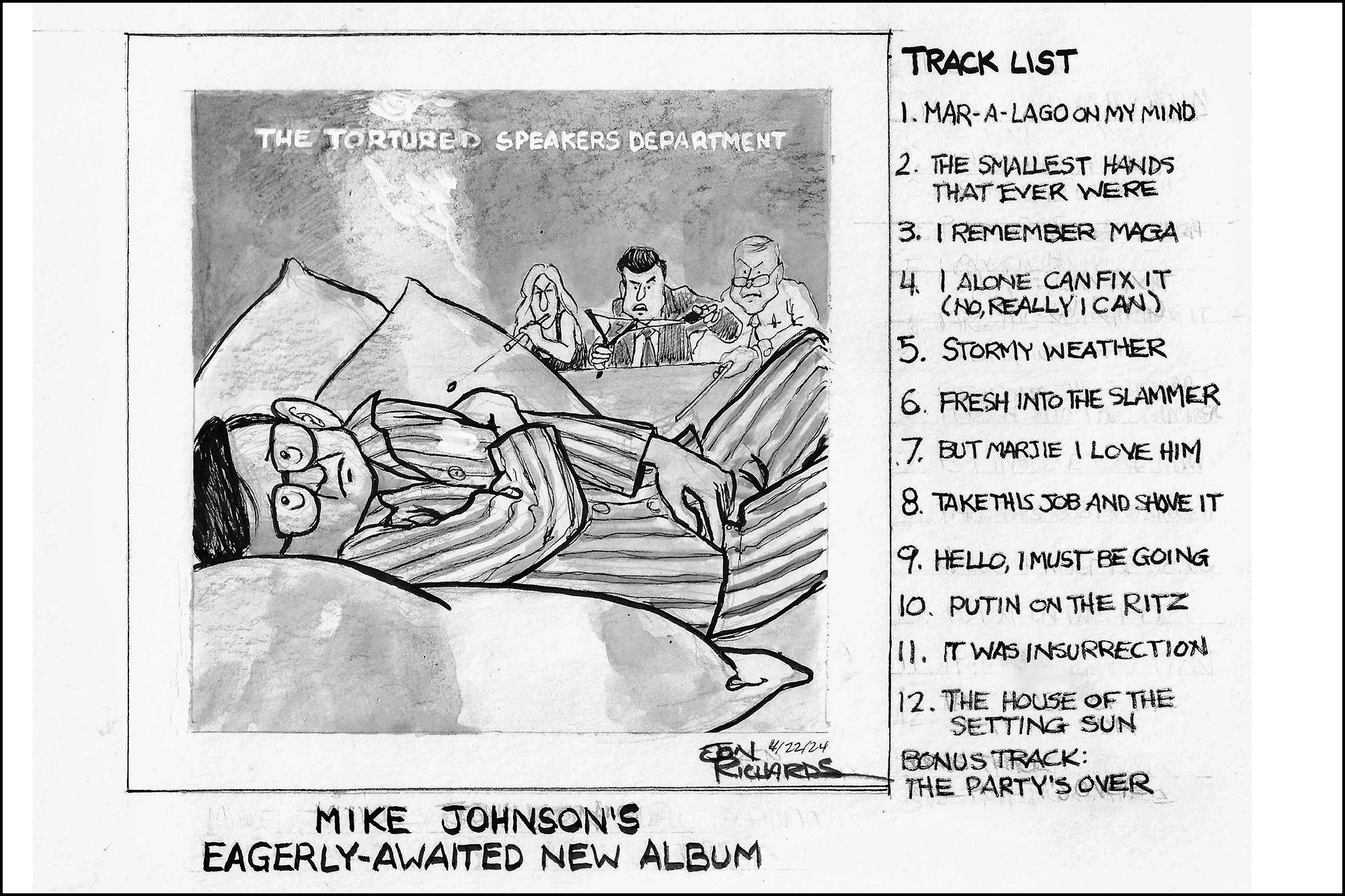 Mike Johnson’s album, cartoon