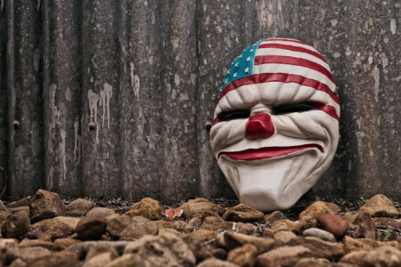 scary politics, clown face