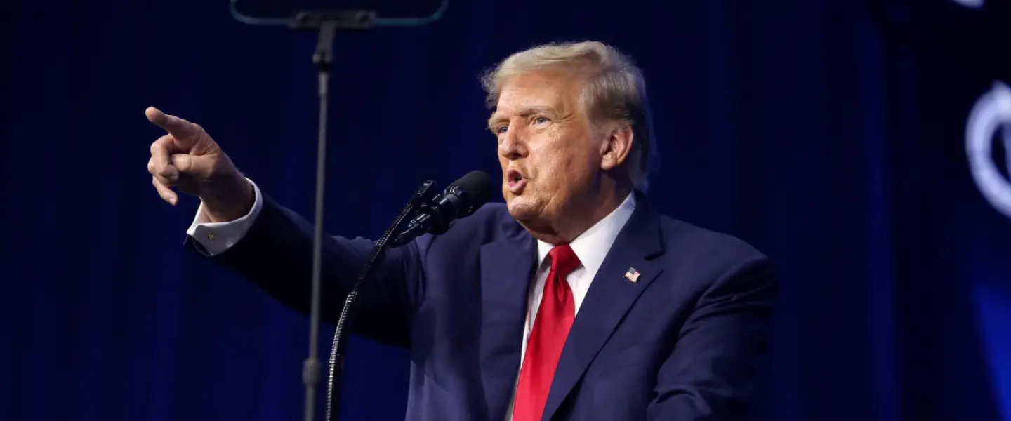 Donald Trump, pointing, The People’s Convention, Detroit, MI