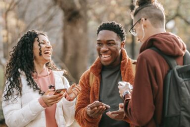 Gen-Z, Friends, phones