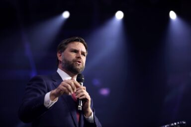 JD Vance, centered left, The People's Convention, Detroit, MI