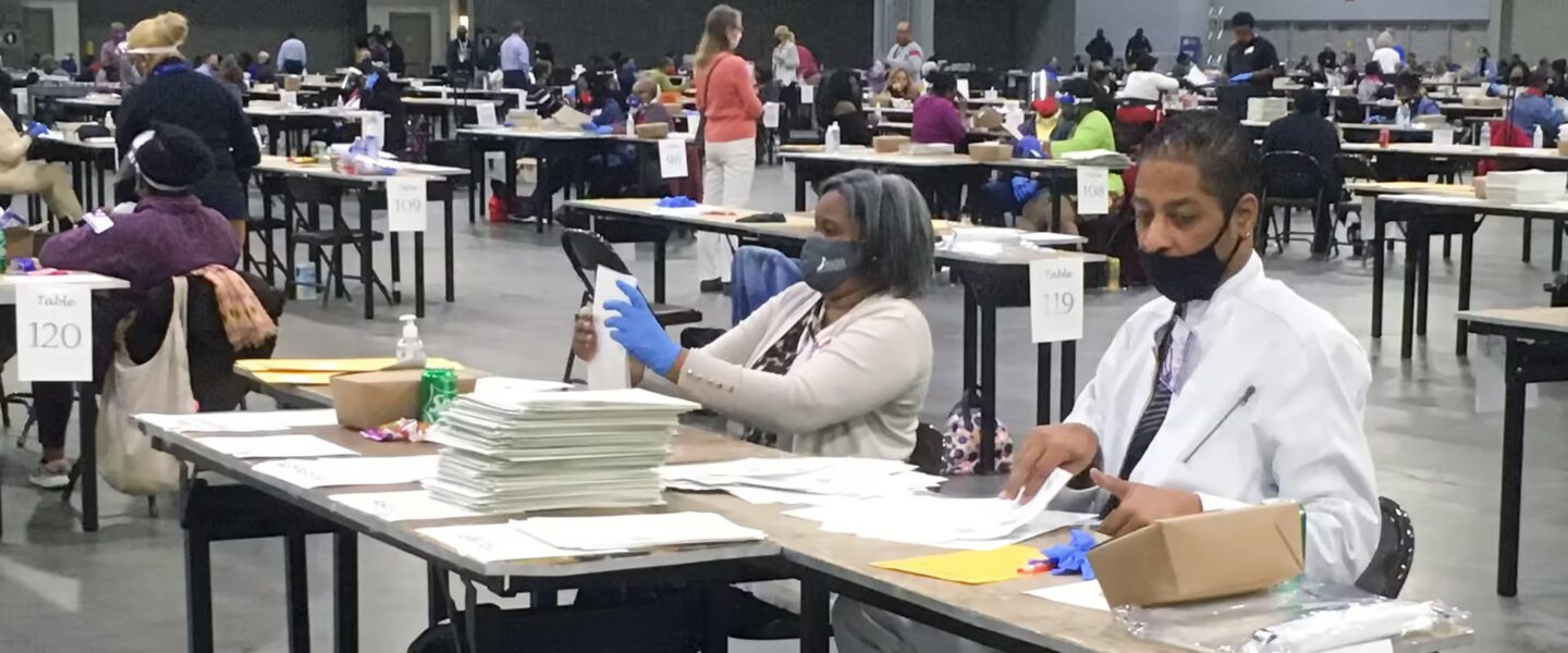 Georgia, election workers, hand count, ballots