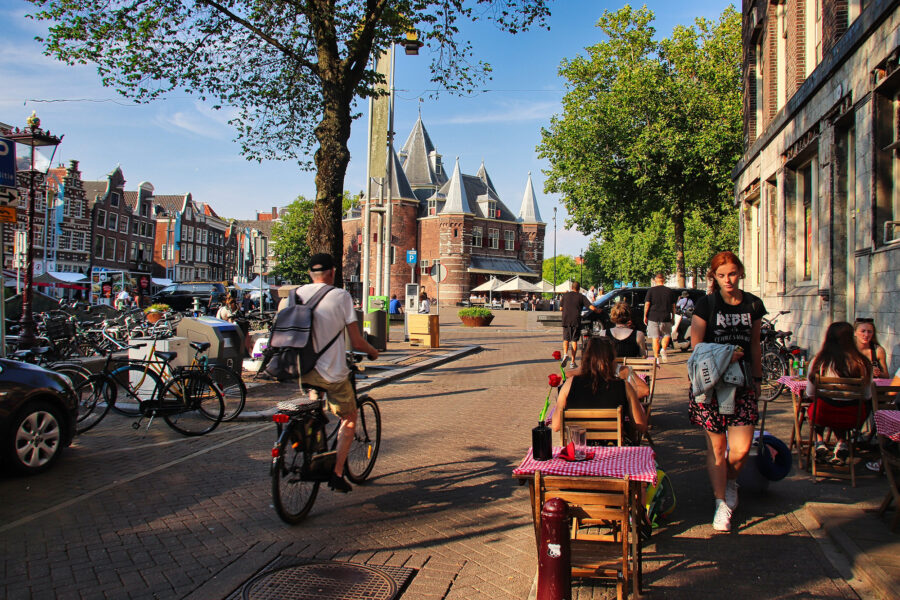 Pedestrians, cyclists, Amsterdam