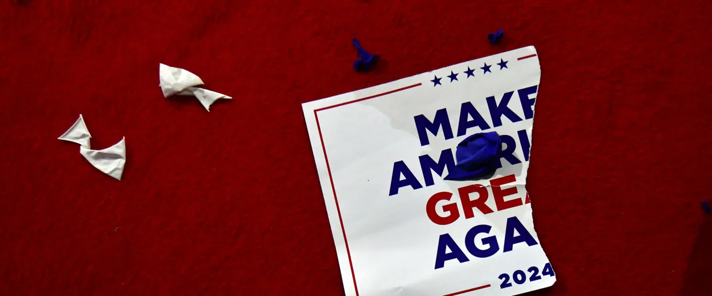 Torn, Trump sign, RNC