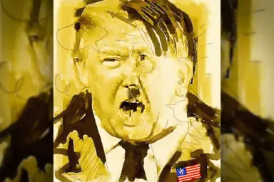 Double face, Donald Trump, Adolf Hitler, 2016