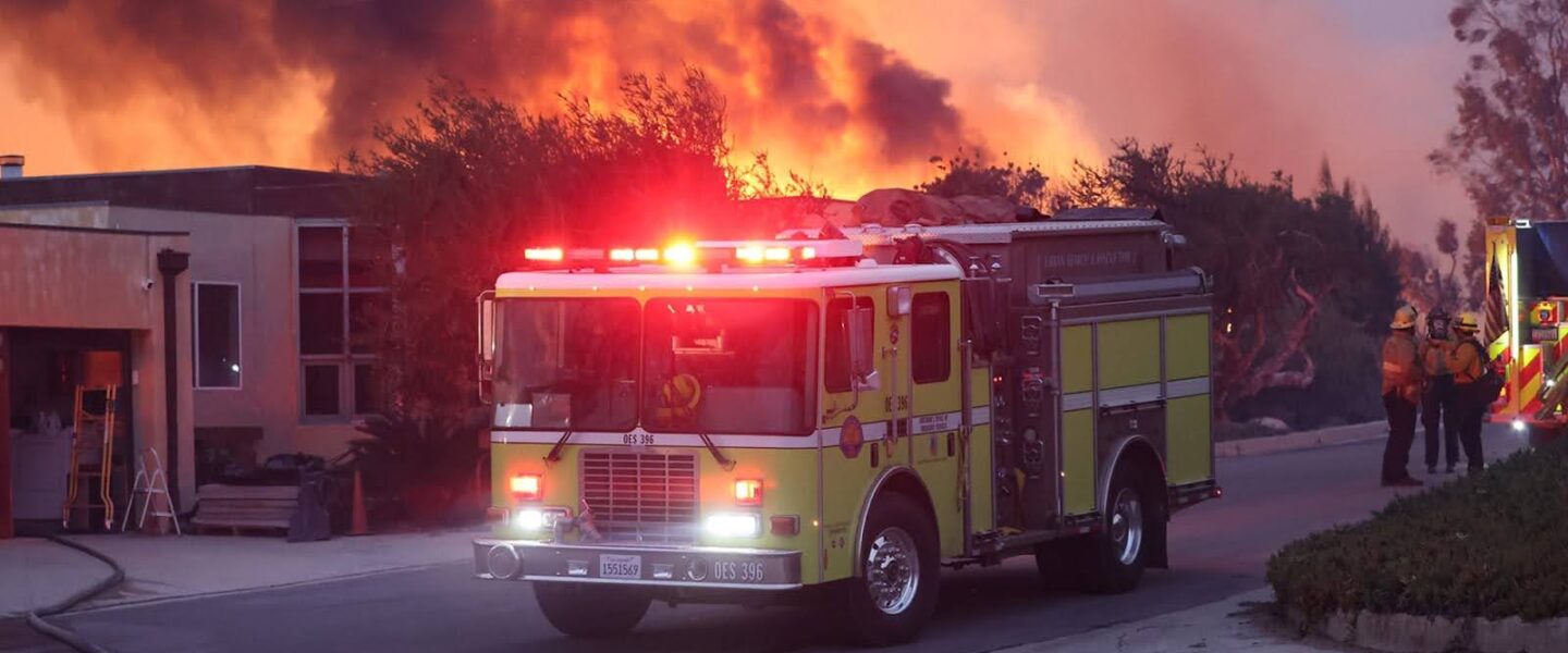 Pacific Palisades, Los Angeles, California, Fire, Firetruck, Burning House