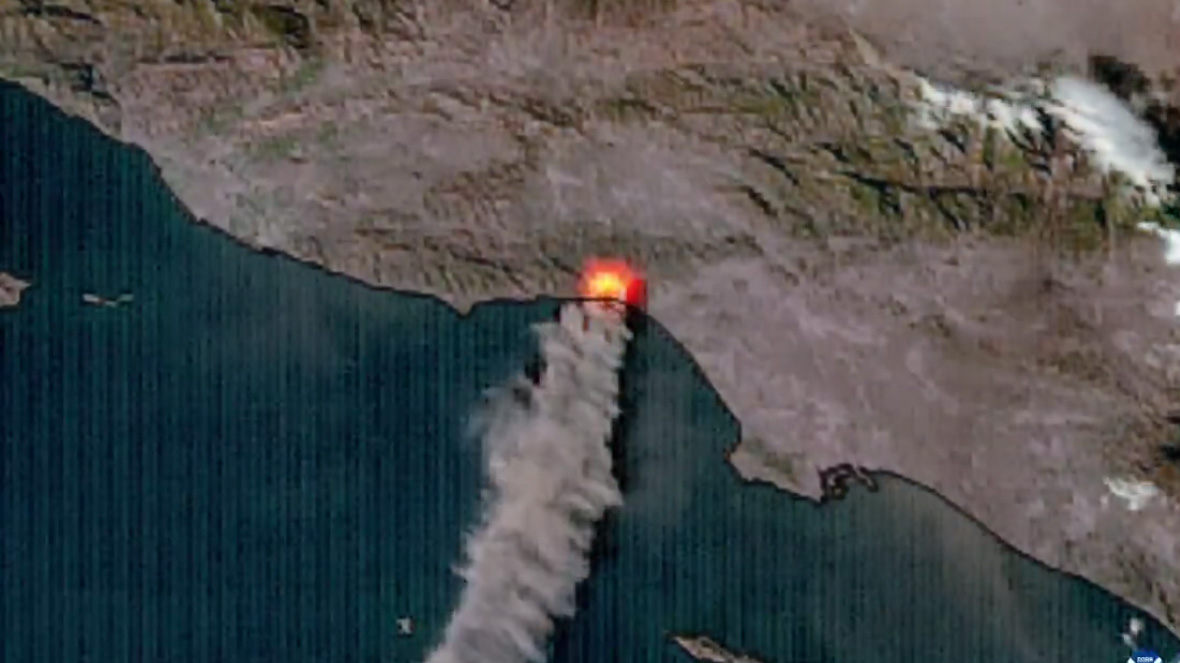 Satellite view, Pacific Palisades Fire 