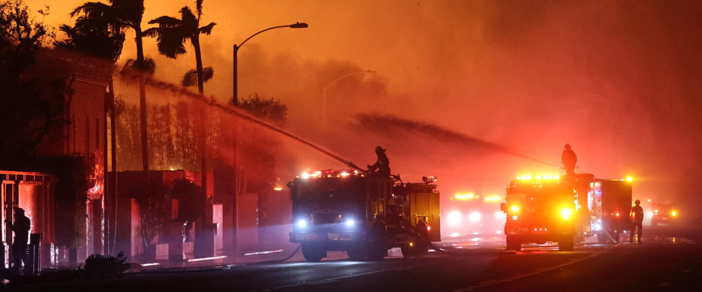 Two Firetrucks, Palisades Fire, Los Angeles, 2025