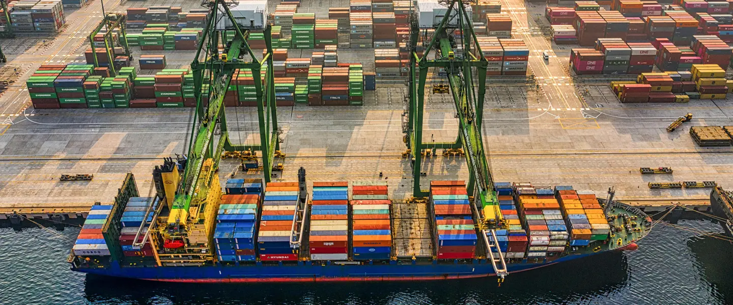 Drone Shot, Cargo Ship, Port