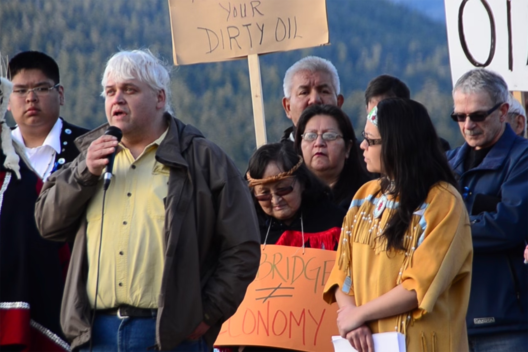 Arnie Nagy, speaks, anti-Enbridge rally, Prince Rupert