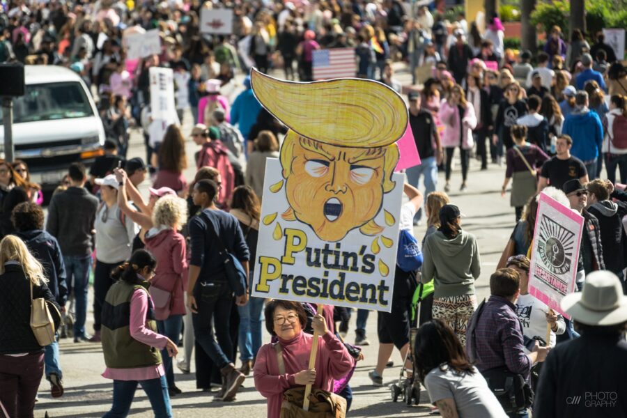 Protest sign, Donald Trump, “Putin’s President”