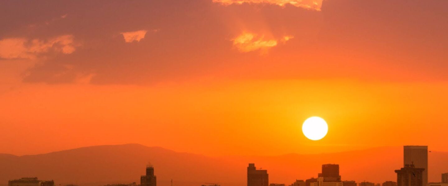 Madrid, Spain, sunset