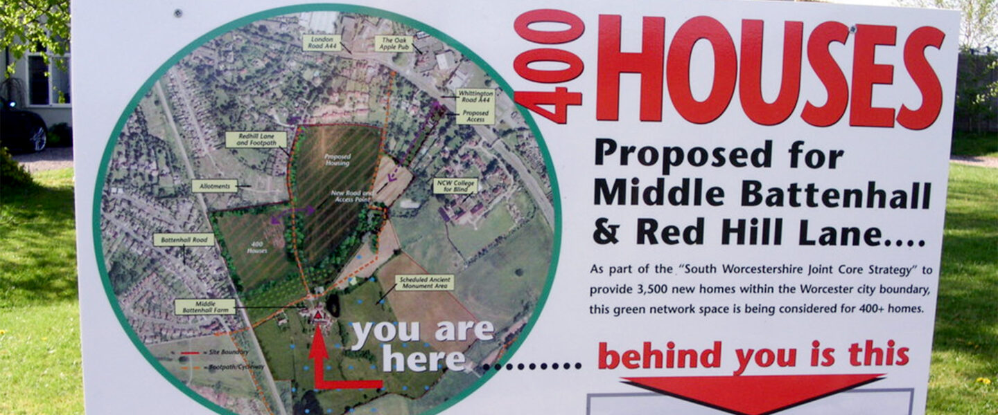 NIMBY notice, Battenhall, Worcester, England