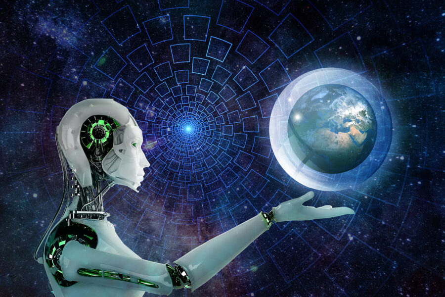 Humanoid robot, earth