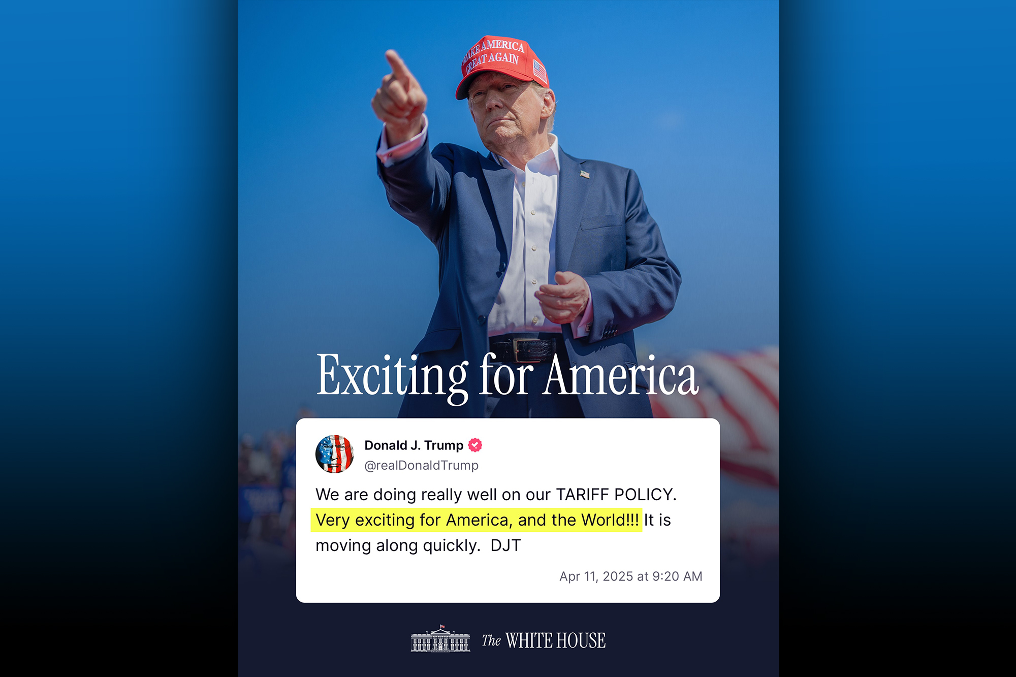 tweet, Donald Trump, tariff policy.