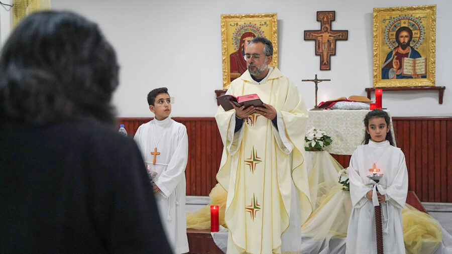Father Tony, celebrating Catholic Mass, Homs, Syria