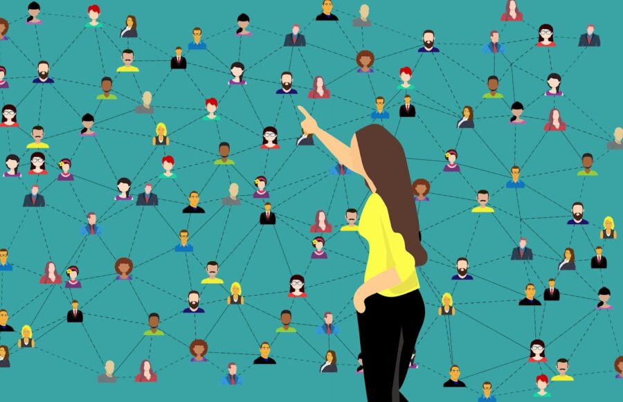 Woman, Making Network Connections