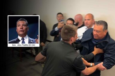 Alex Padilla, DHS, Kristi Noem, assault