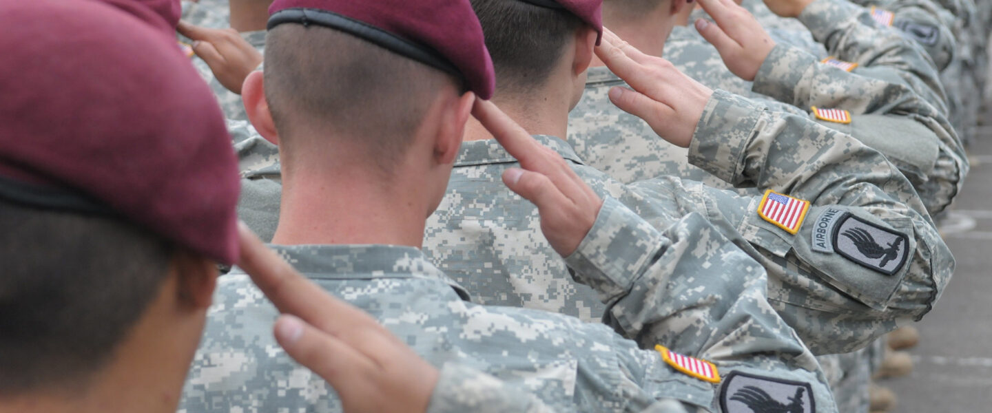 US Soldiers, saluting