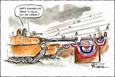 Donald Trump, pathetic birthday parade