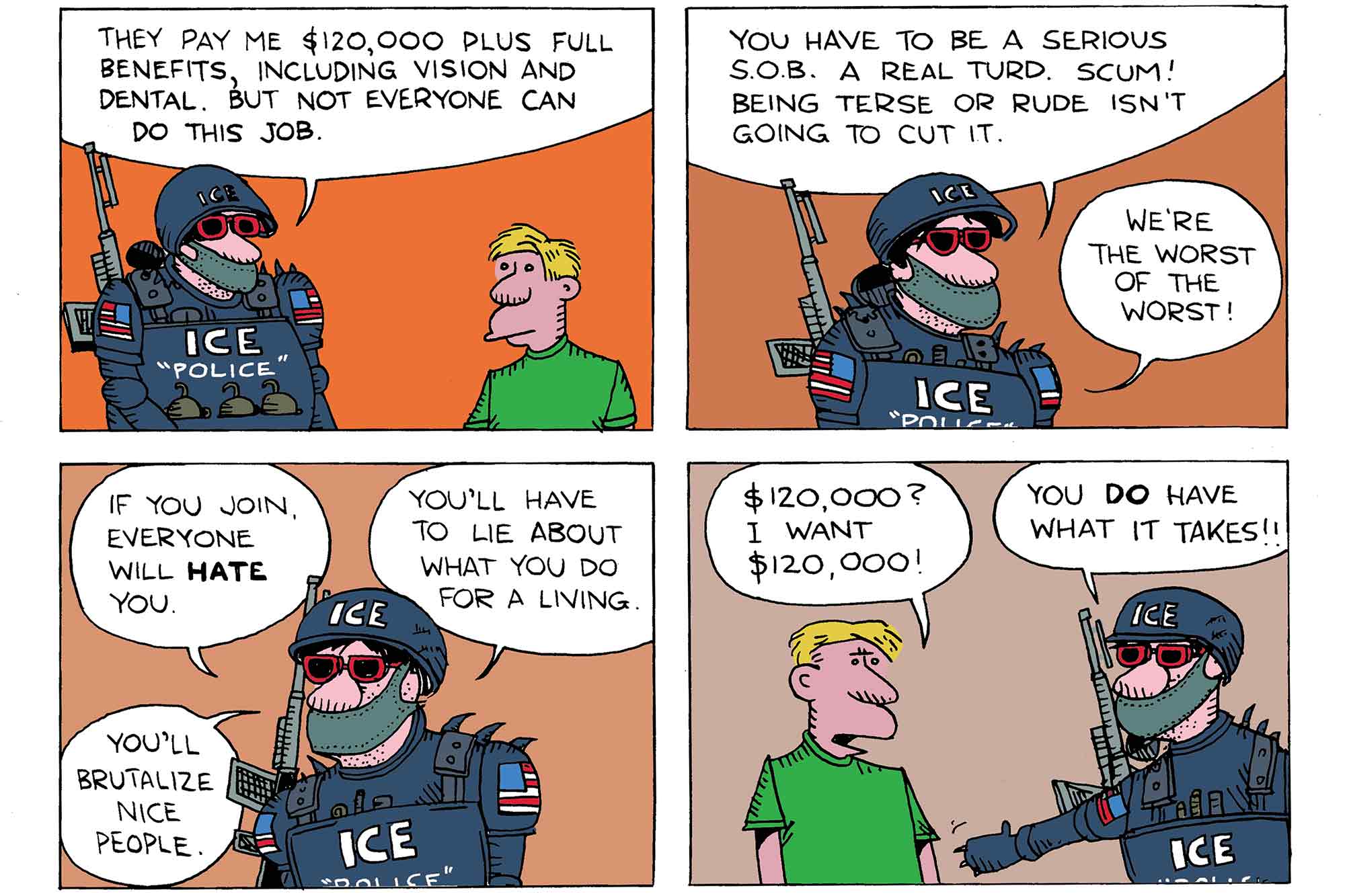 Immigrations and Customs Enforcement, ICA, Agent,. Motivation, greed