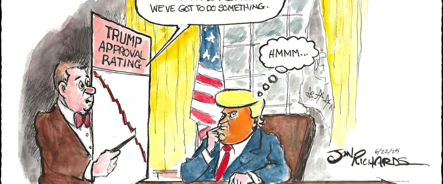 Donald Trump, tanking in the polls, goes to war with Iran