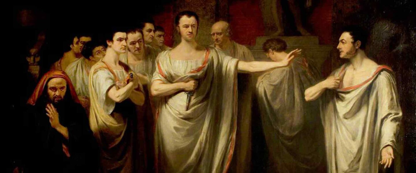 Painting, assassination, Julius Caesar, George Clint, 1822