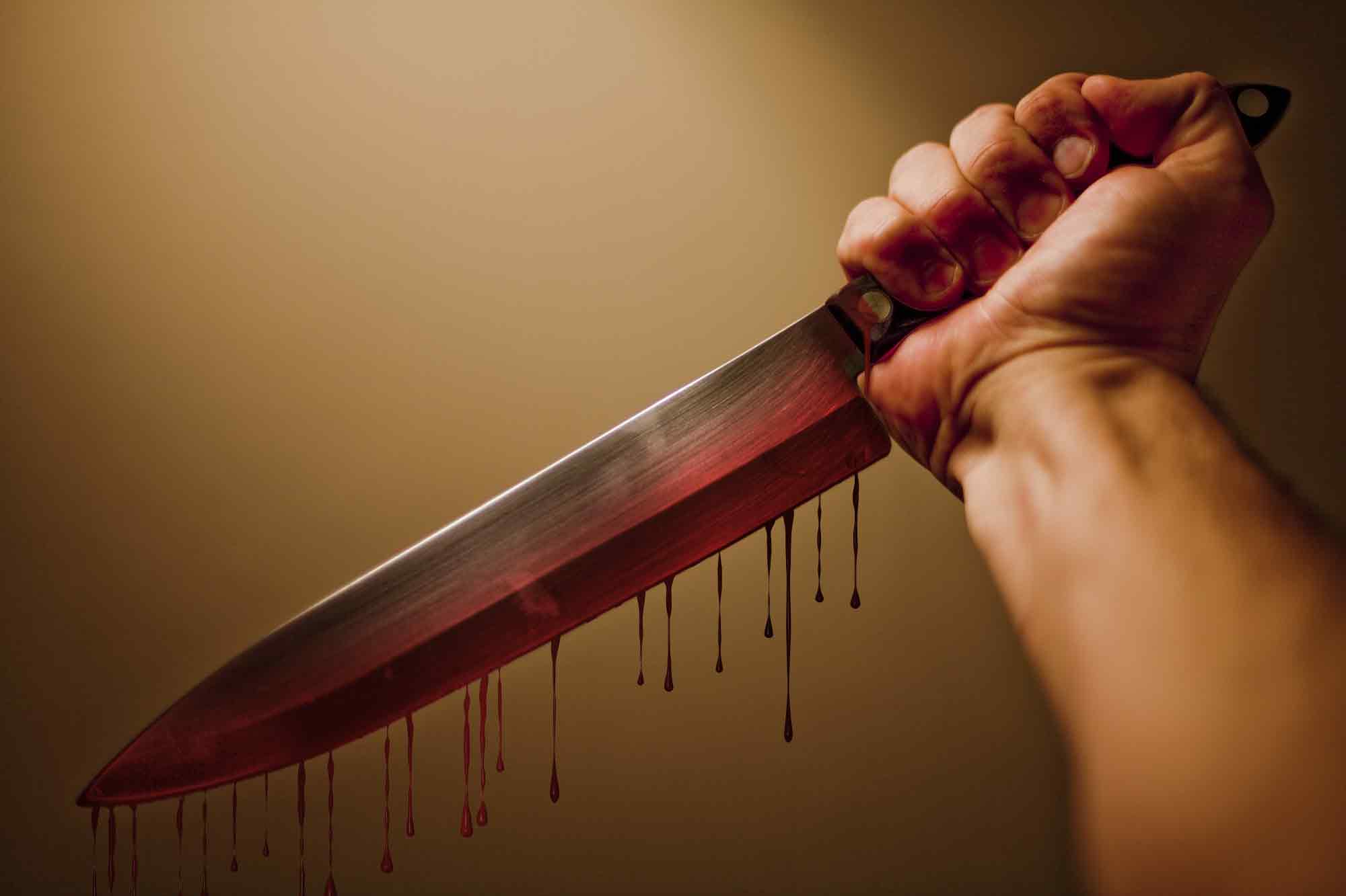 bloody, butcher’s knife
