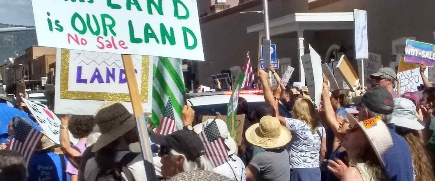 Protestors, Doug Burgum, Santa Fe