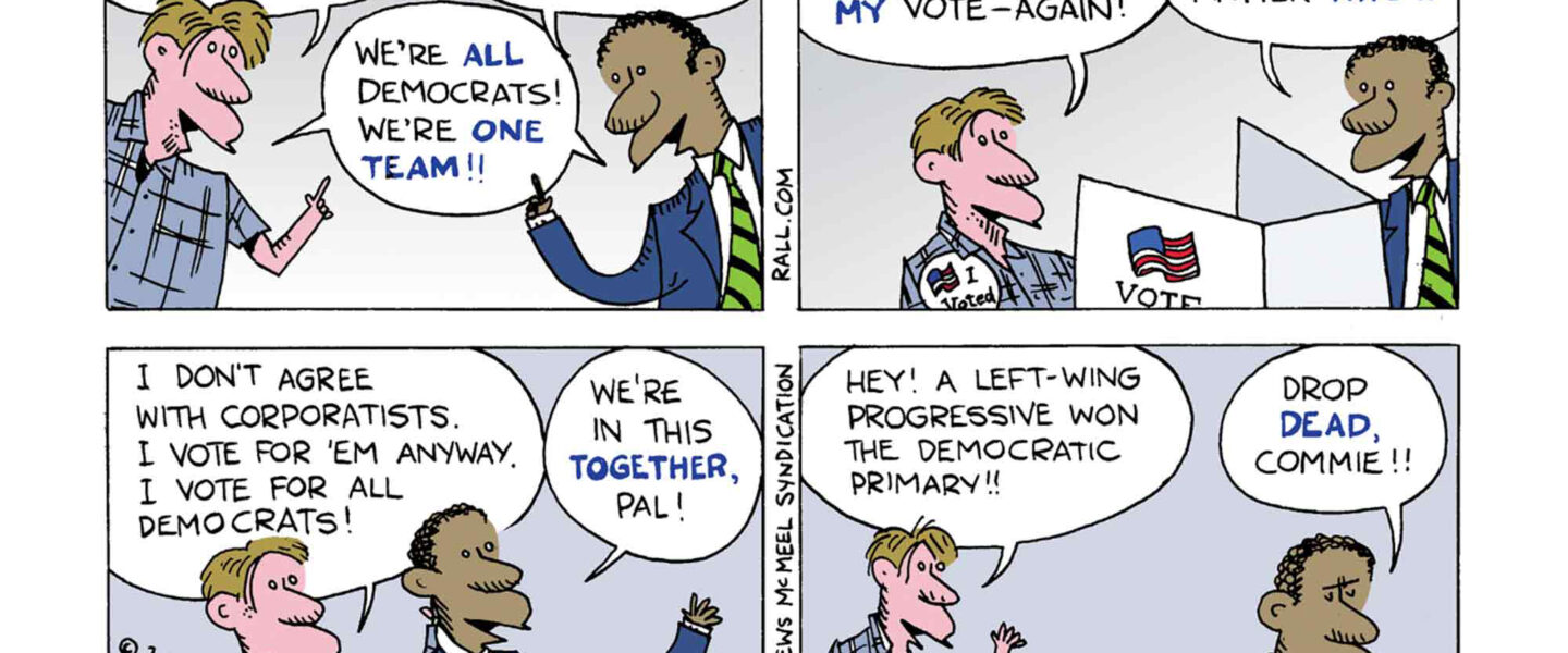 Democrats, Progressive Base, corporate leadership