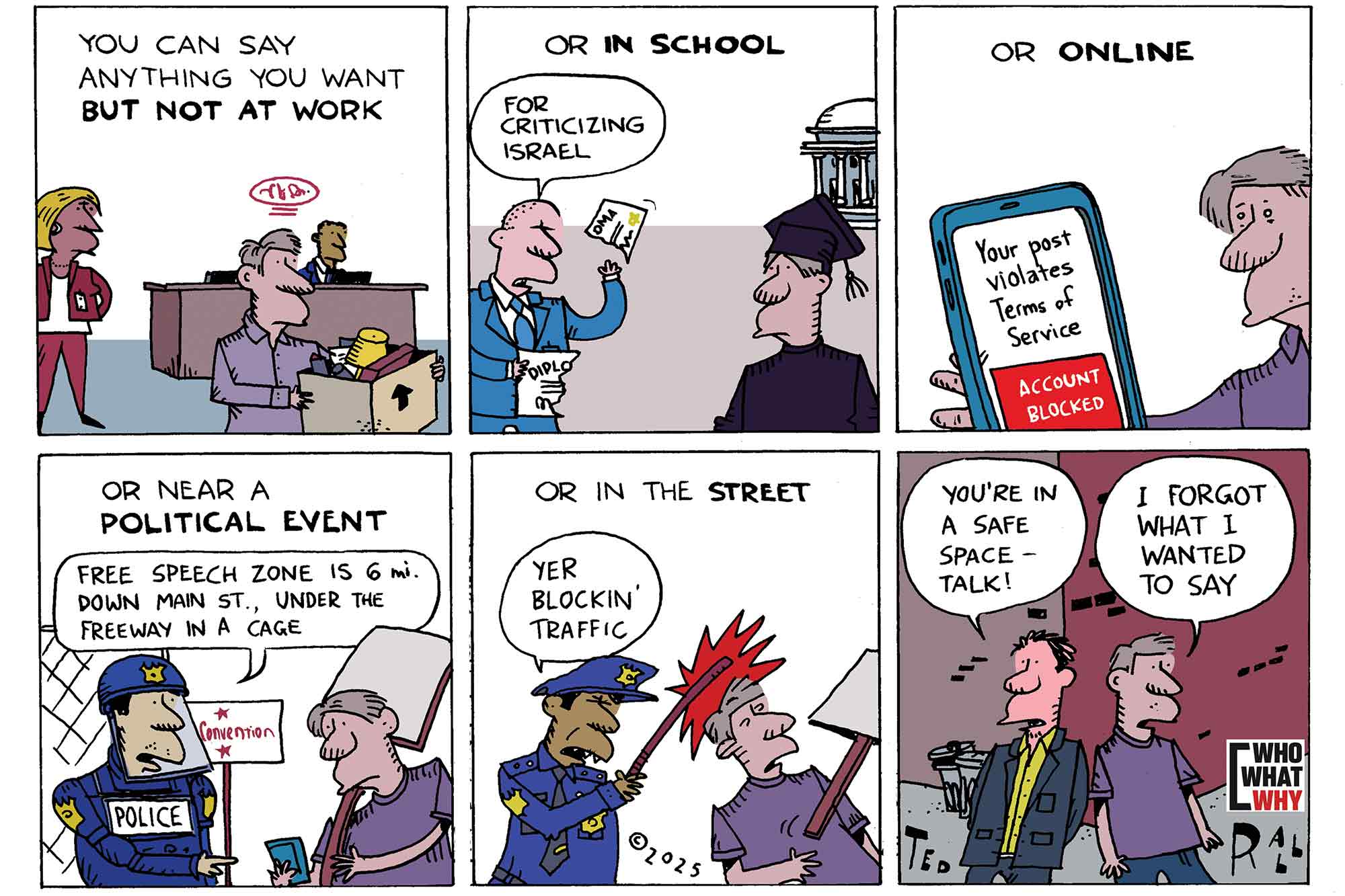 First Amendment, free speech; employment rights, school discipline; social media censorship;