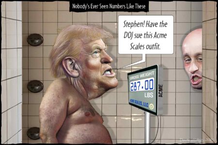 Donald Trump, obese, weight, scale, lies