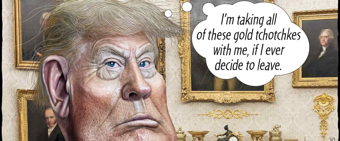 Donald Trump, gold decor, White House, gold tchotchkes