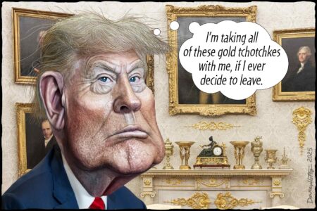 Donald Trump, gold decor, White House, gold tchotchkes
