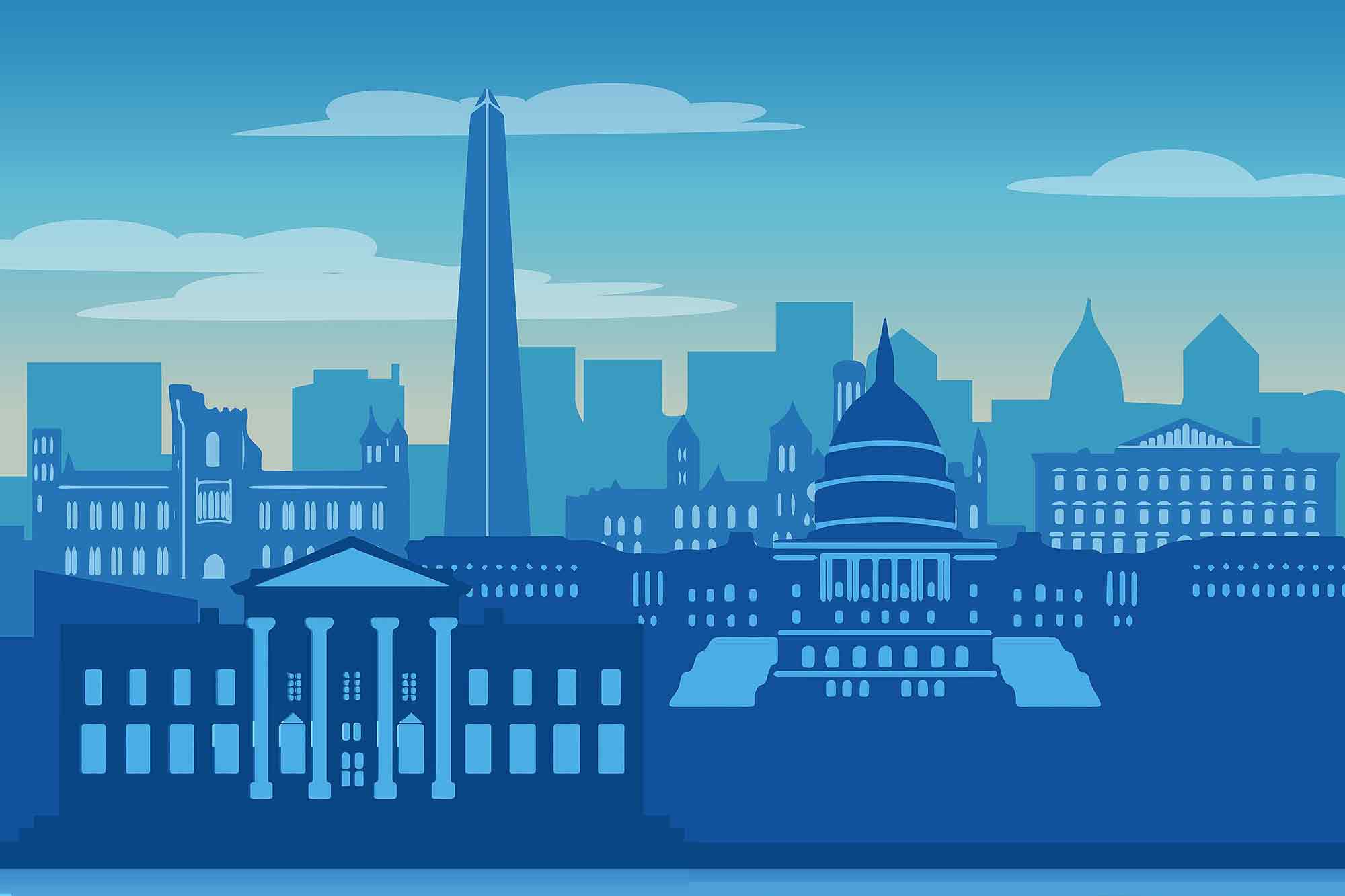 Graphic, skyline, Washington DC