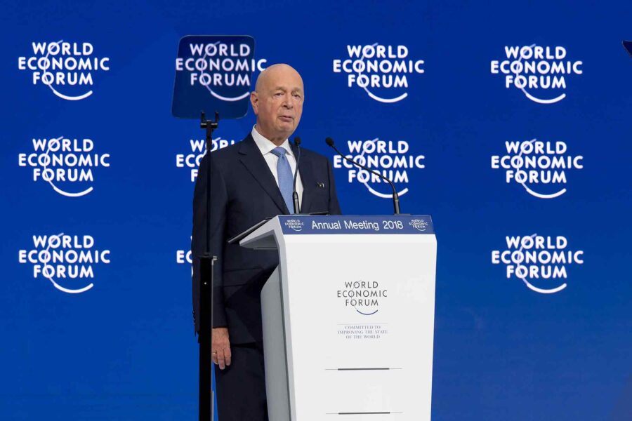 World Economic Forum, CEO, Klaus Schwab, speaks, 2018 annual meeting