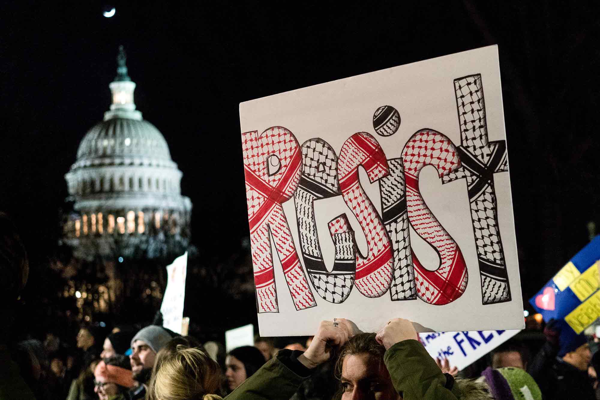 Resist sign, US Capitol