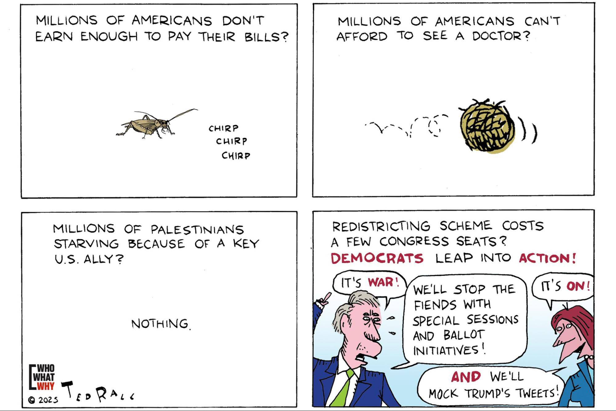 Income Inequality, Medicare for All, Starvation in Gaza, Trolling Trump