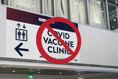 Saturday Hashtag: #VaccineAccessCrisis COVID, vaccine, clinic, no symbol, sign