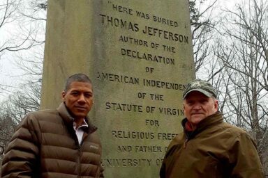 Lucian K. Truscott IV, cousin Shannon at our 6th great grandfather’s grave.